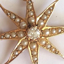 Victorian seed pearl pin pendant